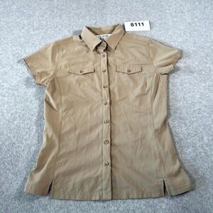 Guide Series Shirt Womens Small Tan ripstop Button Up Outdoor Hiking‎ Camping